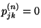 $p_{jk}^{(n)}=0$