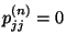 $p_{jj}^{(n)}=0$