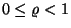 $0\leq \varrho <1$