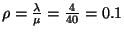 $\rho={\lambda
\over \mu} = {4 \over 40} = 0.1$