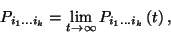 \begin{displaymath}P_{i_1\ldots i_k}=\lim_{t\to\infty} P_{i_1\ldots i_k}\left(t\right) ,\end{displaymath}