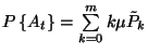 $P\left\{A_t\right\}=\sum\limits_{k=0}^m k\mu \tilde{P}_k$
