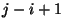$j-i+1$