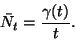 \begin{displaymath}
\bar{N}_t={\gamma(t)\over t}.
\end{displaymath}