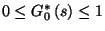 $0\le G^*_0\left(s\right)\le 1$