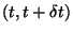 $(t,t+\delta t)$