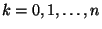 $k=0,1,\ldots,n$